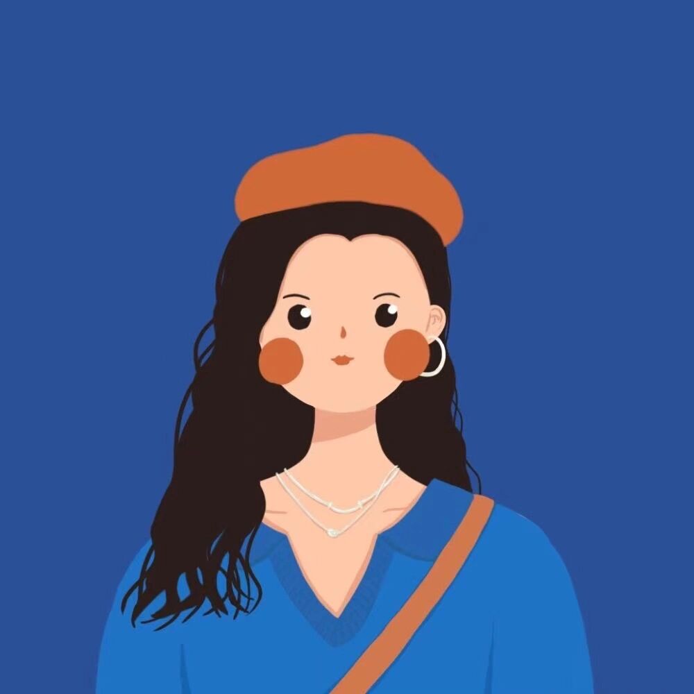 【插画头像】红色贝雷帽女孩