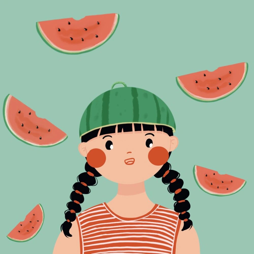 【插画头像】夏日女孩