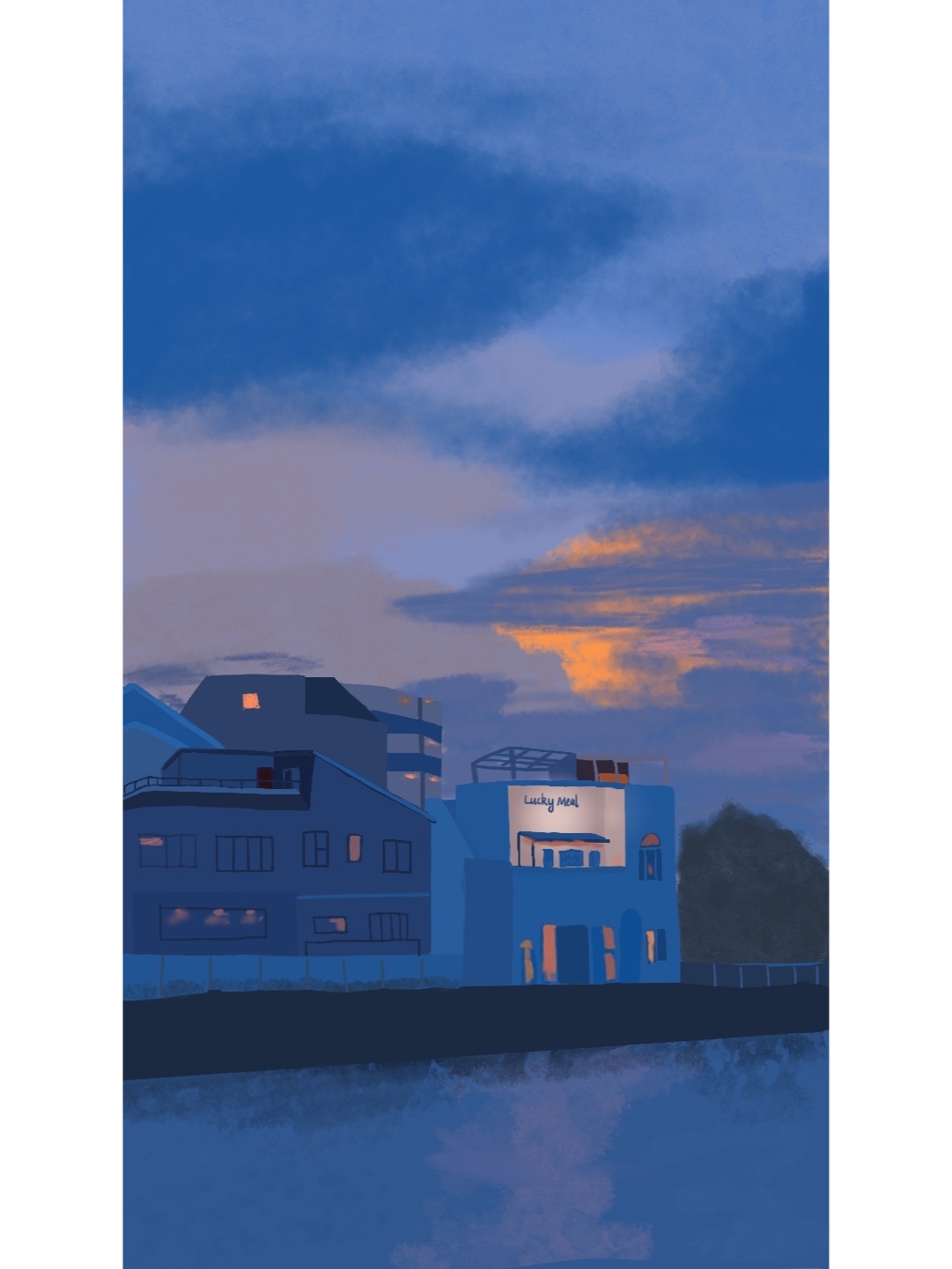【插画】夜幕之下