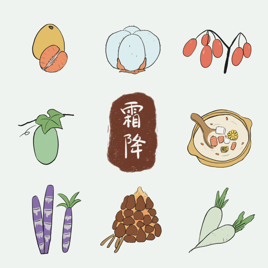 适合手账的二十四节气简笔画——霜降