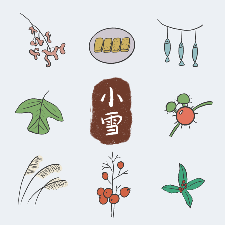适合手账的二十四节气简笔画——小雪