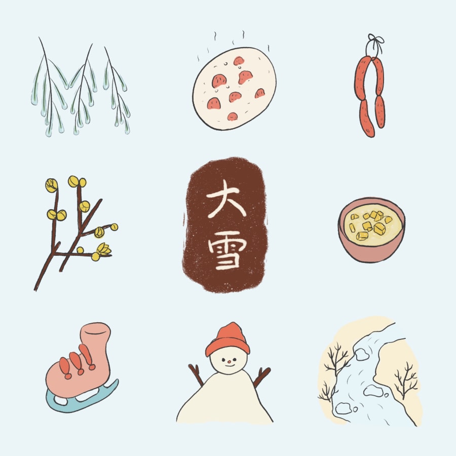 适合手账的二十四节气简笔画——大雪