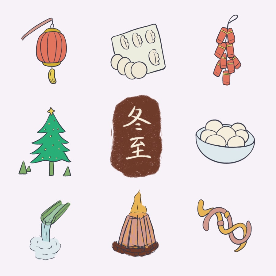 适合手账的二十四节气简笔画——冬至
