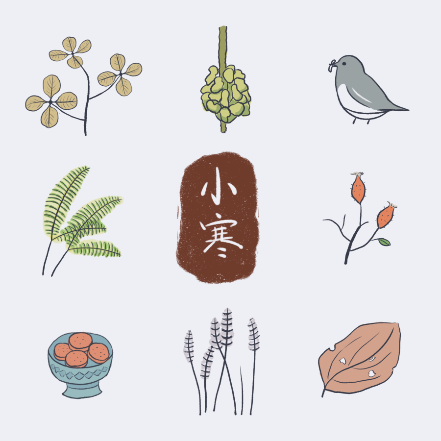 适合手账的二十四节气简笔画——小寒