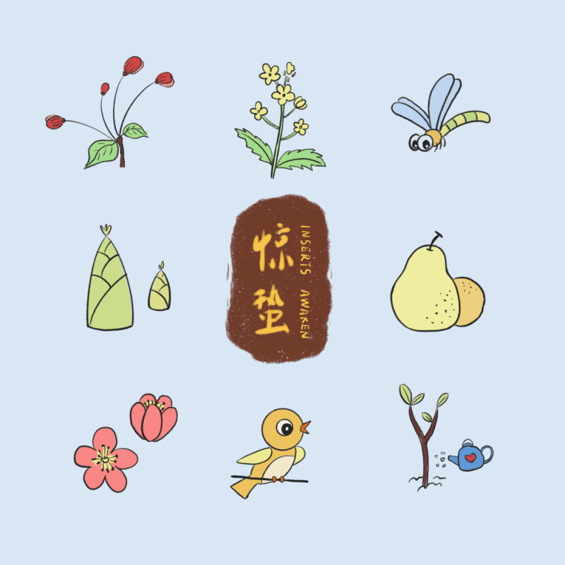 适合手账的二十四节气简笔画